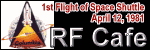 1st Flight of the Space Shuttle.  Please click here to visit RF Cafe.