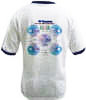 RF Cafe Ringer T-shirt - back (blue or black trim),  We Are the World's Matchmakers Smith Chart design