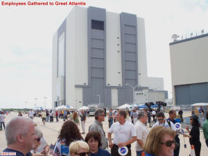 NASA Employees Awaiting Atlantis - RF Cafe Cool Pic