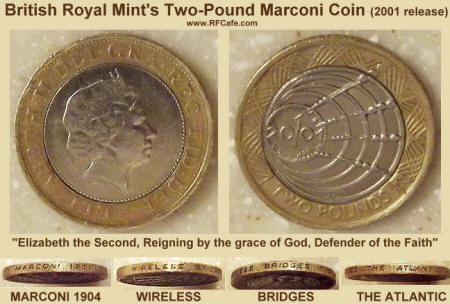 British 2-Pound Marconi Commemorative Coin - RF Cafe