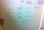 Maxwell's Equations Graffiti on Bathroom Stall Door - RF Cafe Cool Pic