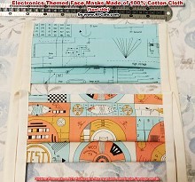 Cloth face masks with RF schematic symbols and with vintage TV test pattern designs - RF Cafe