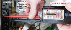 measuring house voltage with the Square D model 5008 tester - RF Cafe