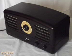 Tesslor R601S Vacuum Tube Radio 3/4 View - RF Cafe Cool Product
