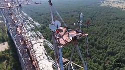 Drone's-eye view of DUGA-1 antenna from the top - RF Cafe