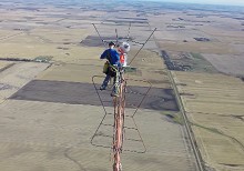 Changing the Light Bulb on a 1,500' Tower - A Drone's-Eye View - RF Cafe Video for Engineers