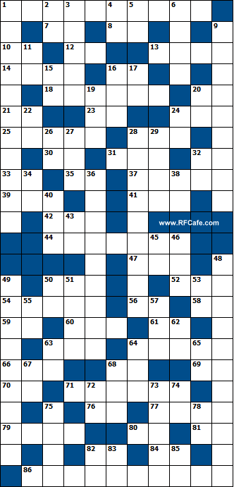 Engineering & Science Crossword Puzzle July 21, 2019 - RF Cafe
