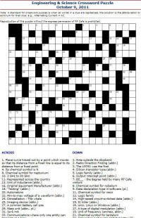 Typical Weekly Engineering & Science Crossword Puzzle (2000 collection) - RF Cafe