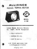 Alliance U-100 Tenna-Rotor Manual - RF Cafe