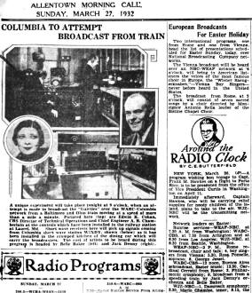 World's 1st Radio Broadcast from a Moving Train - RF Cafe