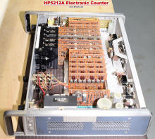 HP 5212A internal top right
(PCB's installed) - RF Cafe