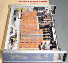 HP 5212A internal top left
(PCB's installed) - RF Cafe