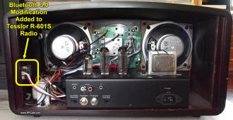 esslor R-601S Retro Vacuum Tube AM/FM Radio w/Bluetooth 3.0 Modification - RF Cafe