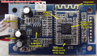 Tesslor R-601S Bluetooth 3.0 Modification Motherboard (backside) - RF Cafe