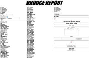 RF Cafe - Original Drudge Report screen as archived by the Wayback Machine™