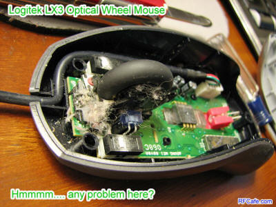 Logitek LX3 Optical Wheel Mouse Crud Accumulation Problem Solved - RF Cafe