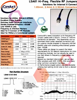 ConductRF Hi-Frequency Flexible RF Jumpers Cables for Internal Interconnect 2/20/2018 - RF Cafe