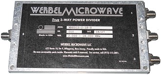 Werbel Microwave Intros "True" 3-Way, 2-18 GHz Splitter - RF Cafe