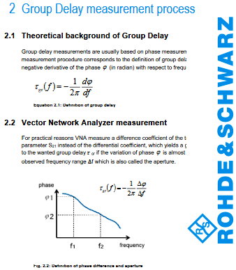 Rohde & Schwarz App Note: Group Delay Measurements with Signal and Spectrum Analyzers - RF Cafe