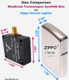 Size comparison of Windfreak technologies SunthHD Mini vs Zippo lighter - RF Cafe