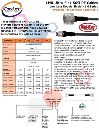 LMR Ultra-Flex RF Cables Now Available at DigiKey! - RF Cafe
