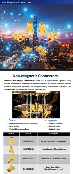 Withwave Non-Magnetic Coaxial Connectors for DC to 40 GHz - RF Cafe