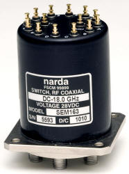 Narda Microwave East SEM163 SP6T electromechanical switch for operation from DC to 18 GHz