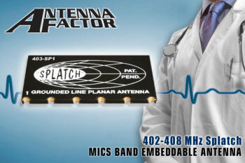 Antenna Factor "Splatch" Antenna for MICS Band