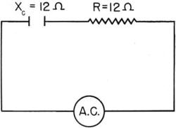 Electricity - Basic Navy Training Courses - Figure 184. - Practical capacitive circuit.