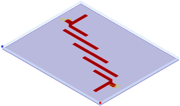 Physical Appearance of RT/Duroid 5870 Bandpass Filter - RF Cafe
