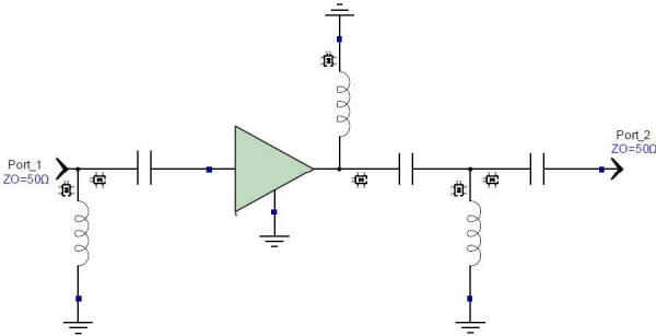 Amplifier circuit as designed By Ed Troy - RF Cafe