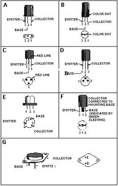 Transistor lead identification - RF Cafe