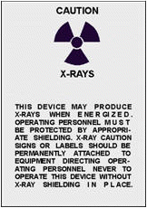 X-ray caution label