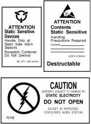 Warning symbols for ESDS devices