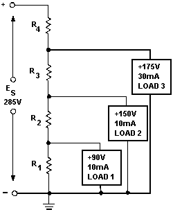 Multiple-load voltage divider - RF Cafe