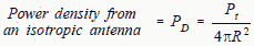 RF Cafe - Power density from an isotropic antenna