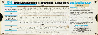 HP: Reflectometer & Mismatch Error Limits Calculator (back) - RF Cafe