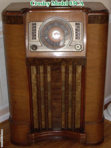 Crosley Model 03CA Console Radio (front) - RF Cafe