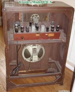 Crosley Model 03CA Console Radio (back) - RF Cafe