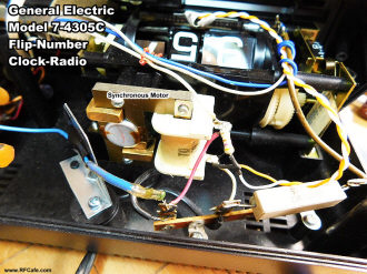 GE model 7-4305C clock radio synchronous AC motor - RF Cafe