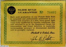 Original Pickett N600-ES Log-Log Slide Rule Guarantee - RF Cafe