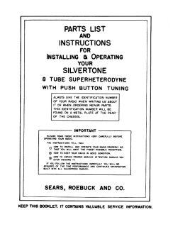 Silvertone R81 Instruction Manual (1) - RF Cafe