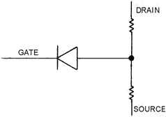 P-channel JFET equivalent circuit