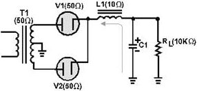 LC choke-input filter (circuit resistance)