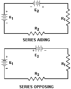 Series aiding and series opposing voltages - RF Cafe