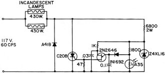 High-gain limited-range light control circuit with unijunction transistor - RF Cafe