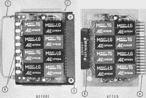 Modifications in printed-circuit card assembly used by Airborne Instruments Laboratory. - RF Cafe