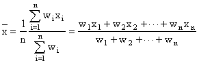 Weighted arithmetic mean - RF Cafe