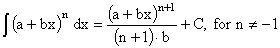 Indefinite Integrals of the Form (a+bx)^n dx - RF Cafe