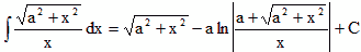 RF CafE: Integrals of the form sqrt (a^2 + x^2)/x